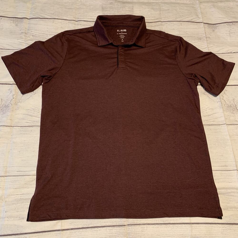 01.ALGO Performance Golf Polo Shirt Mens XL Quick Dry Wick Anti Odor UVSPF40